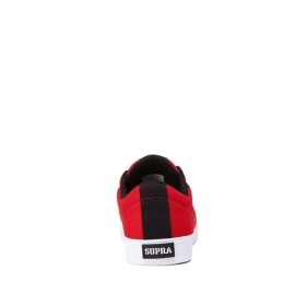 Supra Mens STACKS II VULC Low Top Shoes Risk Red/white | US-56735